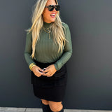 Olive Porsha Mesh Top