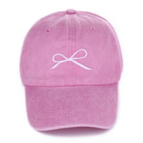 Pink Bow Embroidered Hat