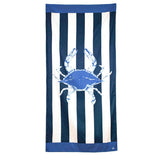 San Blas Crab Beach Towel in Navy & Sapphire