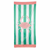 San Blas Crab Beach Towel in Emerald & Pink