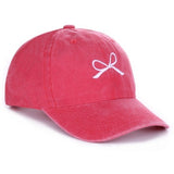 Red Bow Embroidered Hat