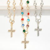 Glass Crystal Cross Necklace