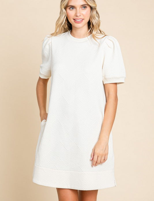 Ethereal Elegance Textured Shift Dress