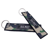 OLE BOY Classic Logo 5 inch Woven Camo Embroidered Keychain