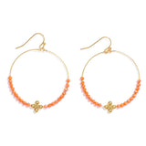 Orange Beaded Drop Earrings