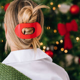 Round Flat Hair Clip | Large | Rudolph Red