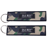 OLE BOY Classic Logo 5 inch Woven Camo Embroidered Keychain