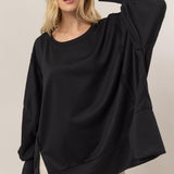 Black Comfort Terry Top