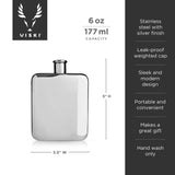 Harrison Polished Silver-Finish Stainless Steel Flask