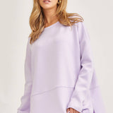 Lilac Plus Size Tunic Top + Straight Pants Travel Modal Set