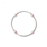 8 mm Pink Crystal Pearl Blessing Bracelet 7.5"