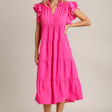 Hot Pink Midi Dress