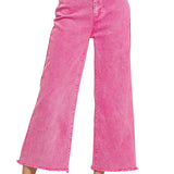 Hot Pink Acid Wash High Waisted Pants