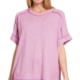 Bright Mauve Melange Top