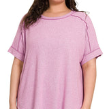 Curvy Bright Mauve Melange Top