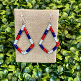 Red White & Blue Teardrop Earrings