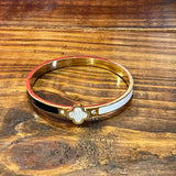 Stainless Steel Gold Hinged Bangle