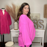 Pink Elegance Plus Size Crewneck Top