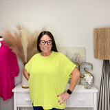 Lime Zest Ribbed Short Sleeve Top