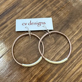 Gold Wrapped Leather Hoops