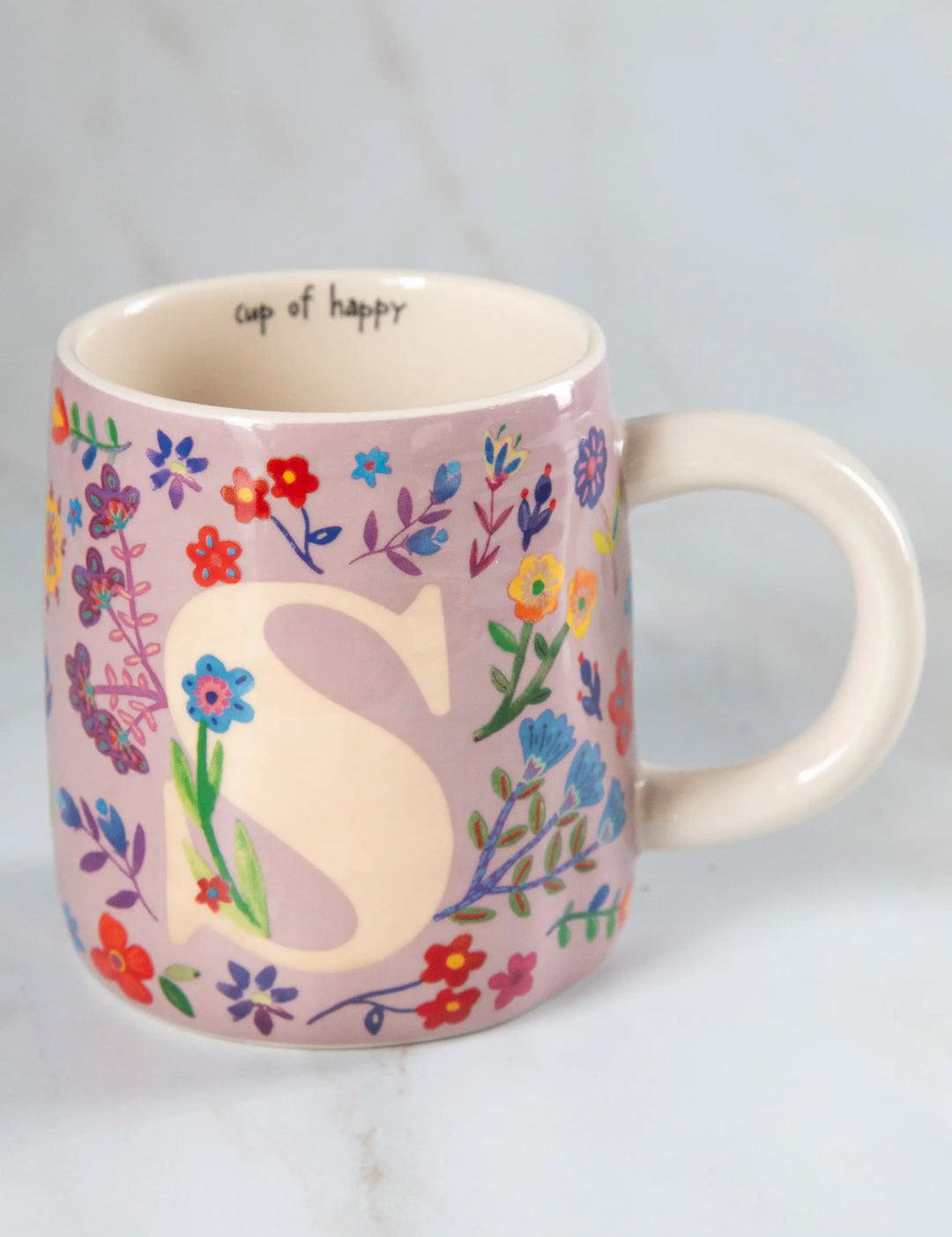 Floral Initial Mug