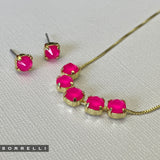 Sorrelli Hot Pink Shaughna Tennis Necklace