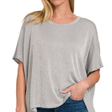 Curvy Sleet Ribbed Stripped Top