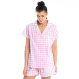 Pink Gingham PJ Shorts Set