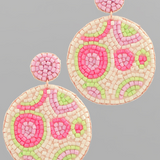 Beaded Round Pattern Earrings