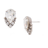 Crystal Teardrop and Cluster Stud Earrings