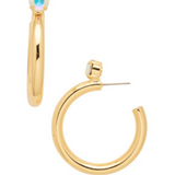 Crystal Aurora Keeley Studded Hoop Earrings