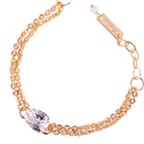 Pear Stone Chain Bracelet in "Clear" - Yellow Gold