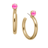 Electric Pink Keeley Studded Hoop Earrings