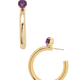 Burgundy Delite Keeley Studded Hoop Earrings