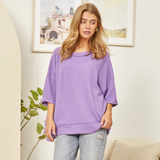 Relaxed Rib Knit Top Violet