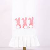 Bunny Ruffle Hand Towel in White/Pink