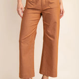 Brown Ankle Cropped Pants