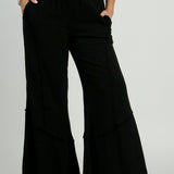 Black Linen Wide Leg Pants