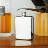 Harrison Polished Silver-Finish Stainless Steel Flask