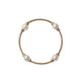 8mm Crystal White Blessing Bracelet with Gold-filled Links: S