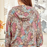 Charcoal Plus Fun Print Multicolor Long Sleeve Hoodie