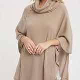 Asymmetrical Cowl Neck Poncho