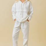 White Textured Knit Set