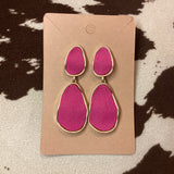 Hot Pink Geometric Earrings