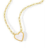 White Heart Necklace