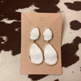 Cream Geometric Earrings