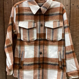 Clay Plaid Button Up Shacket