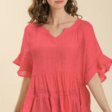 Mandarin Ruffles Blouse