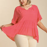 Mandarin Ruffles Blouse