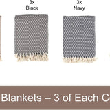 Patterned Cotton Throw Blanket - 50 x 70 - Style Options: Diamond
